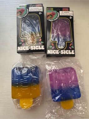 Nice-Sicle Super Squish Popsicle Stress Toys - Blue/Yellow & Purple/Blue
